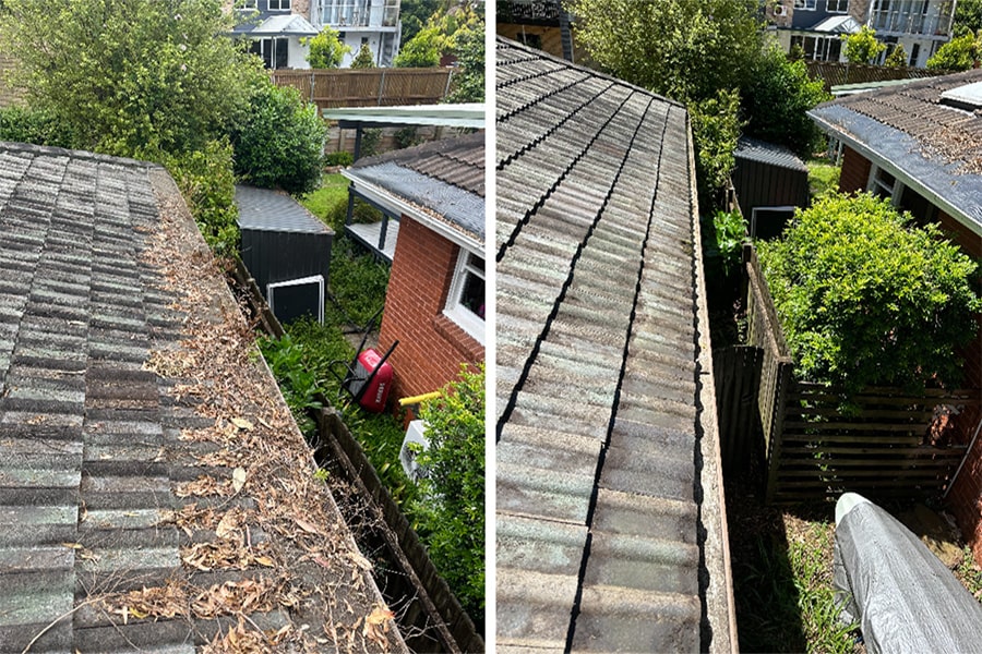 Gutter Cleaning Before and After